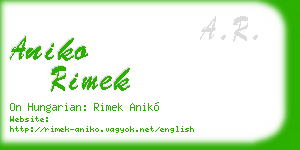 aniko rimek business card